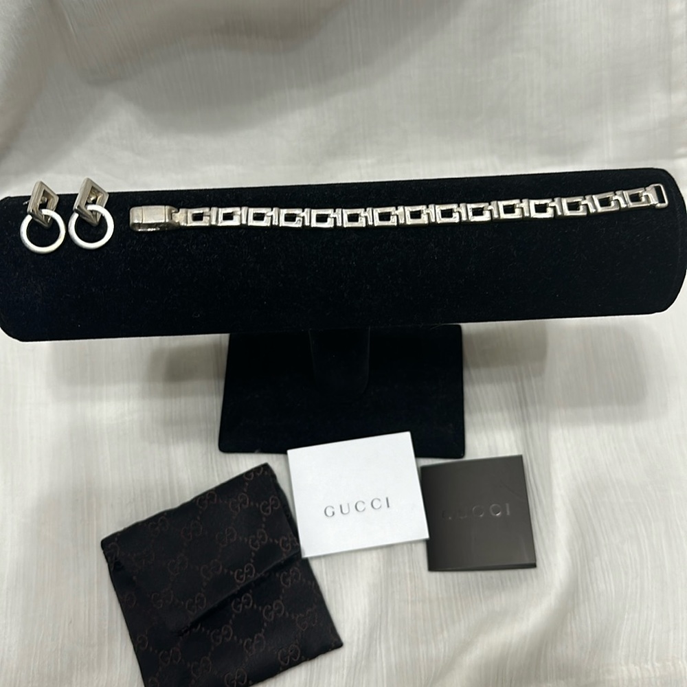Gucci Silver Bracelet & Earrings